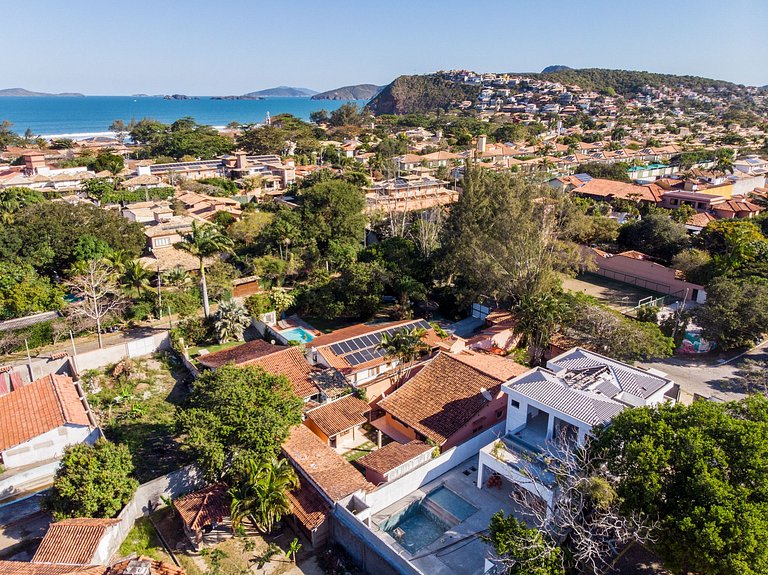 WB10Casa limone c/ churrasqueira e ducha,6 quartos. Geribá !