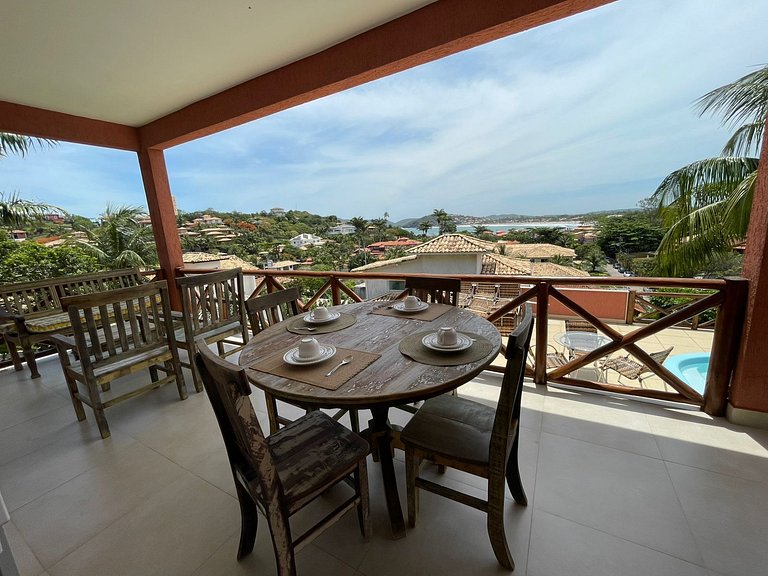 Casa com Vista para Geribá e Ferradurinha 5 Quartos, Piscina